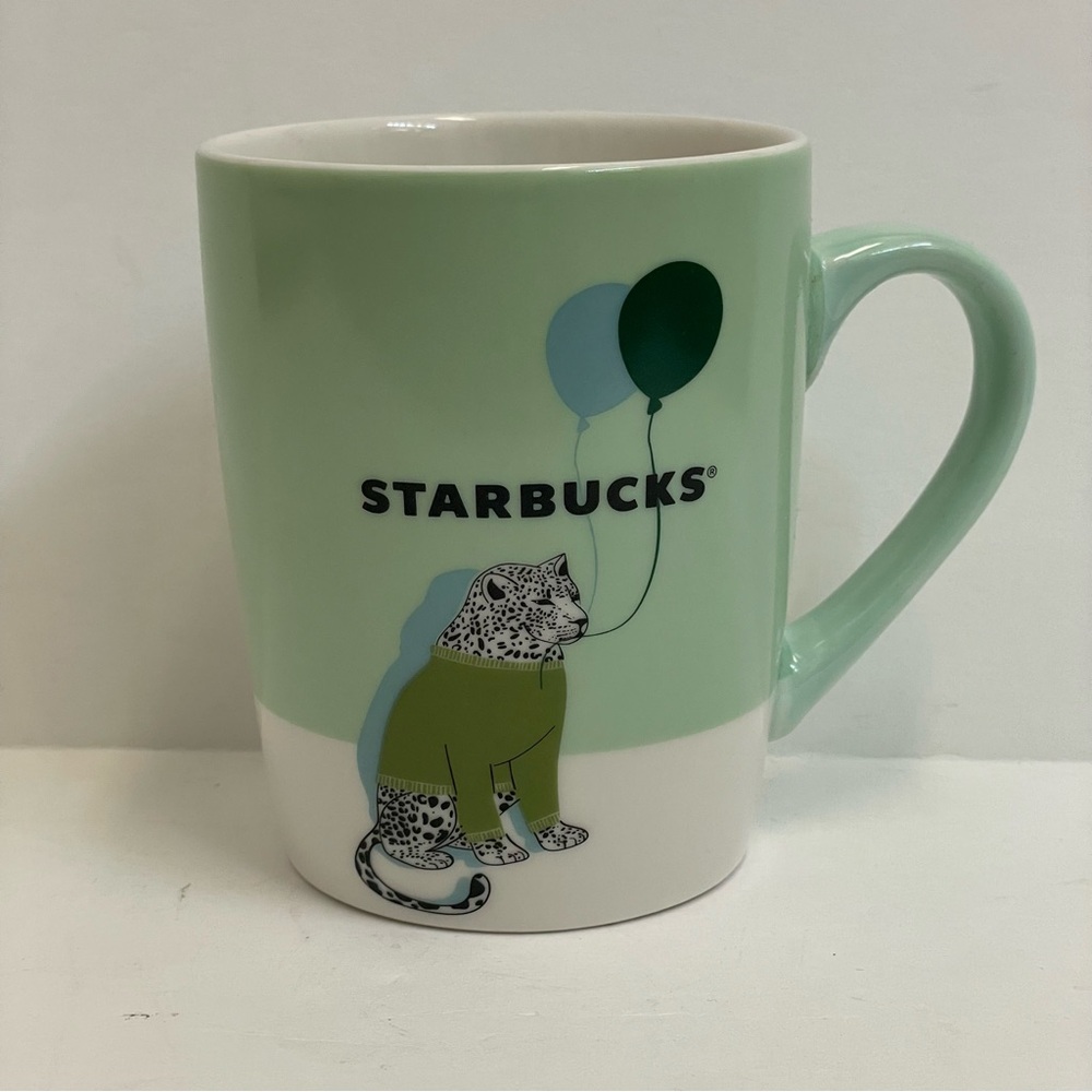 Starbucks 2020 Mint & White Leopard Balloons Coffee Tea Mug